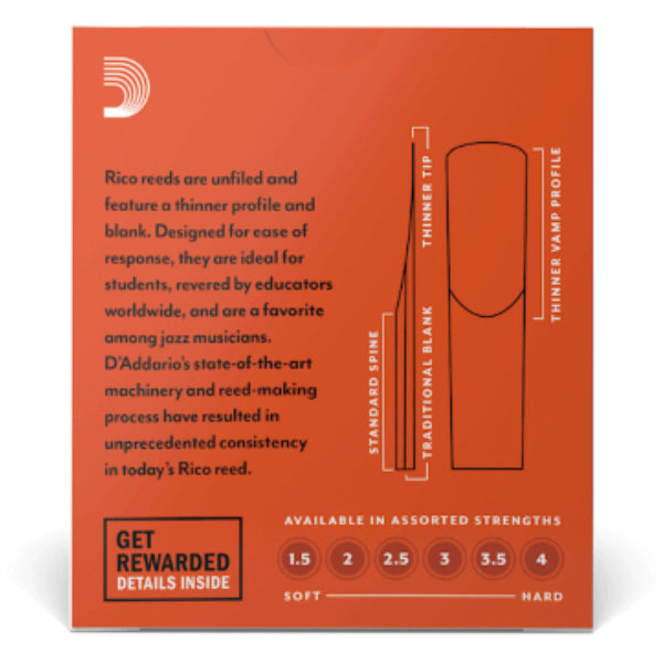 D'Addario Rico sopraansax riet per 10 stuks