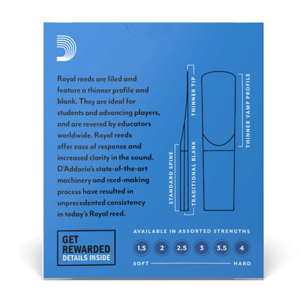 D'Addario Royal sopraansax riet per 10 stuks