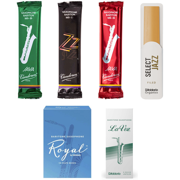 Riet mix lichte muziek baritonsax per 6 stuks