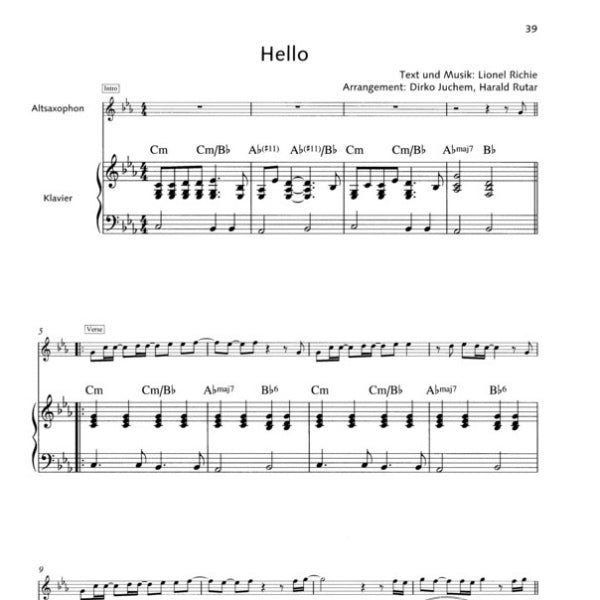 Pop Ballads altsax & piano