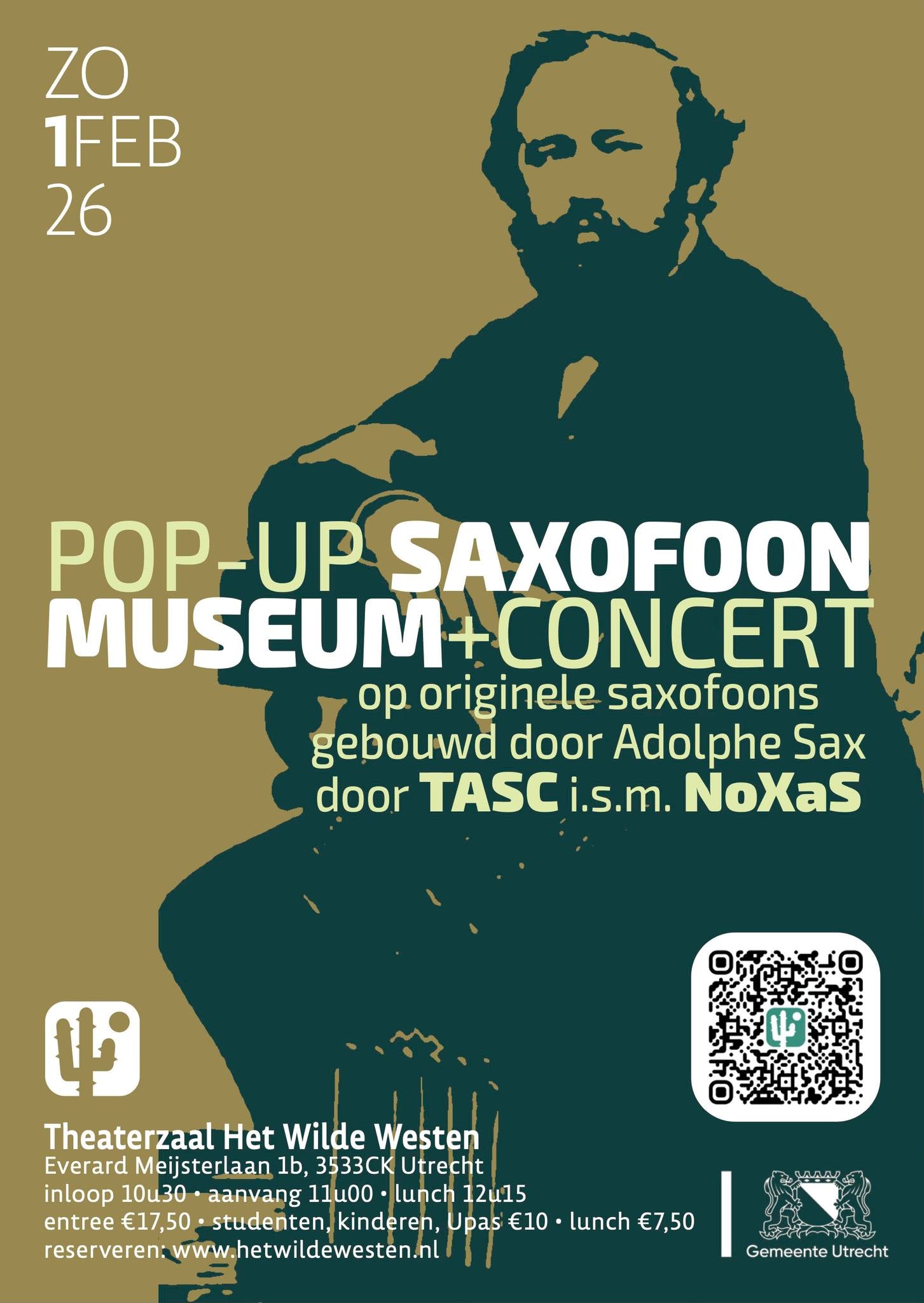 Poster: Pop-up Saxofoonmuseum + Concert