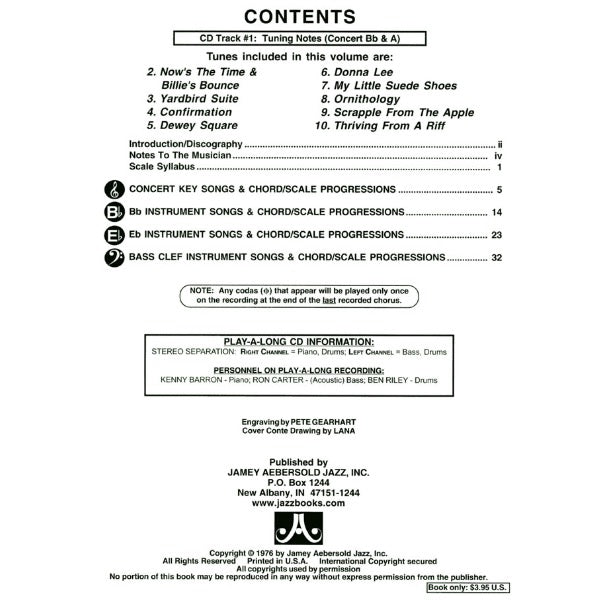 Aebersold vol. 6: Charlie Parker - All Bird