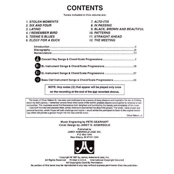 Aebersold vol. 73: Oliver Nelson - Stolen Moments
