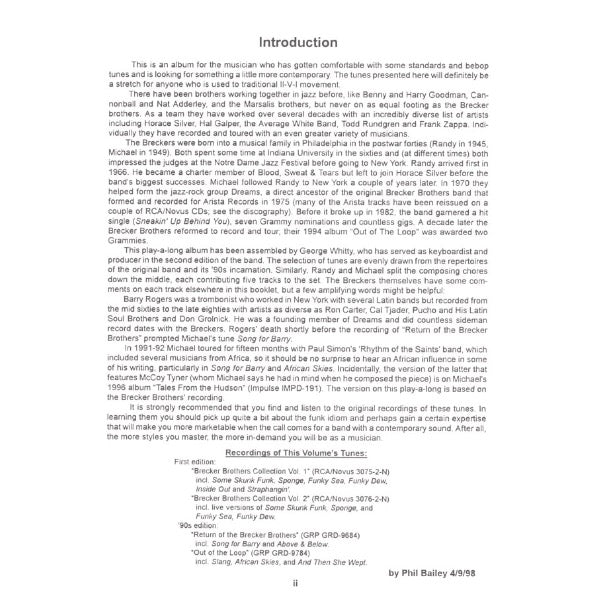 Aebersold vol. 83: The Brecker Brothers