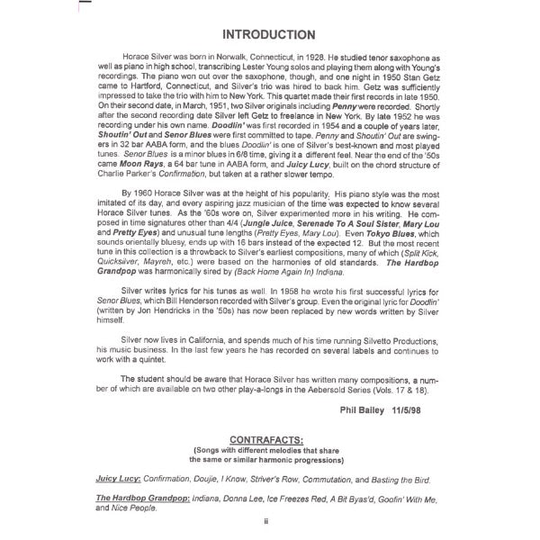 Aebersold vol. 86: Horace Silver - Shoutin' Out