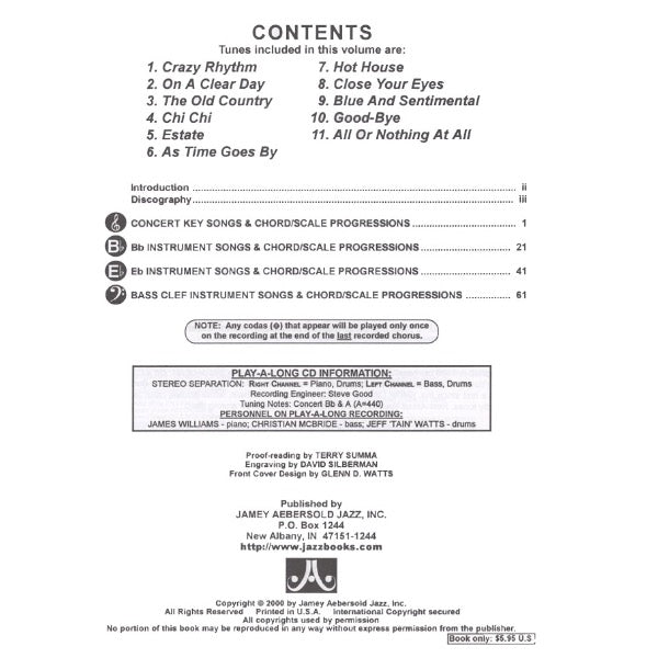 Aebersold vol. 94: Hot House