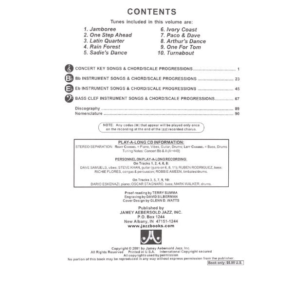 Aebersold vol. 96: Dave Samuels - Latin Quarter