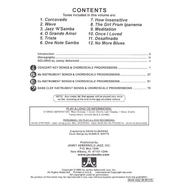 Aebersold vol. 98: Antonio Carlos Jobim