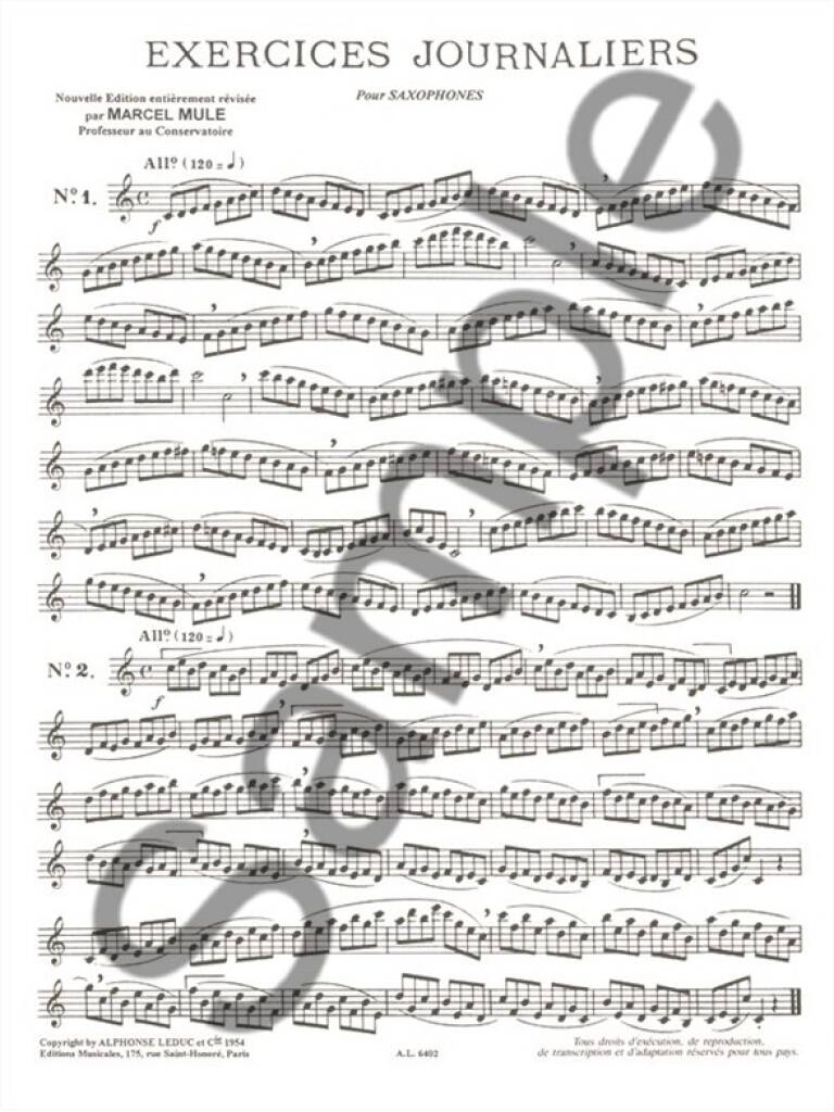 25 Exercises Journaliers saxofoon