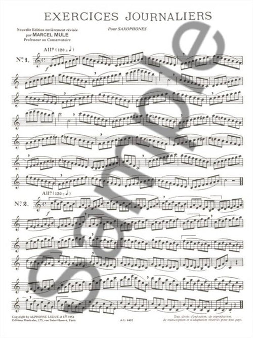 25 Exercises Journaliers saxofoon
