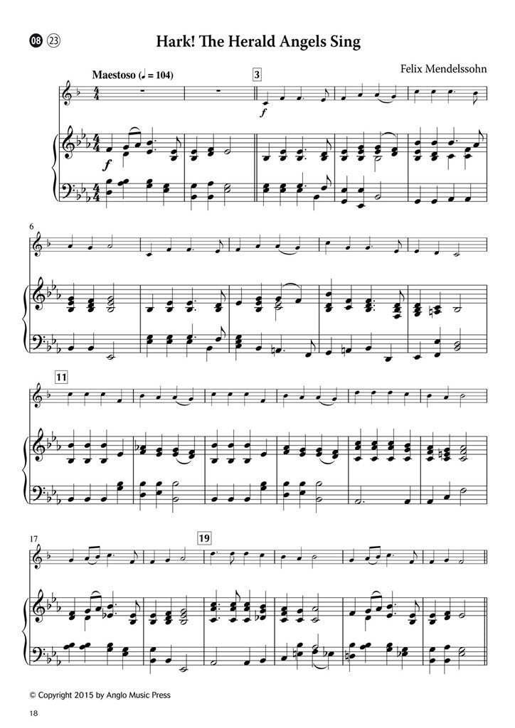 15 Easy Christmas Carols Bb trompet & piano