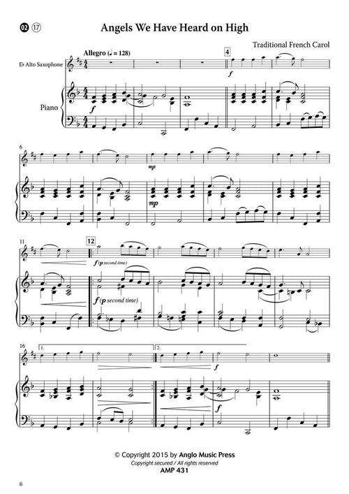 15 Intermediate Christmas Carols altsax & piano