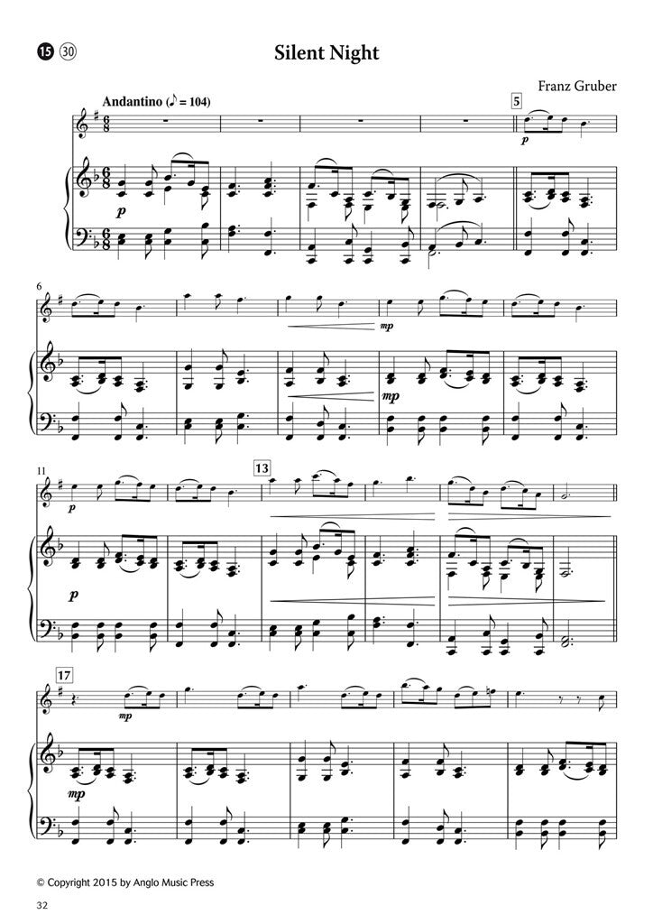 15 Intermediate Christmas Carols tenorsax & piano