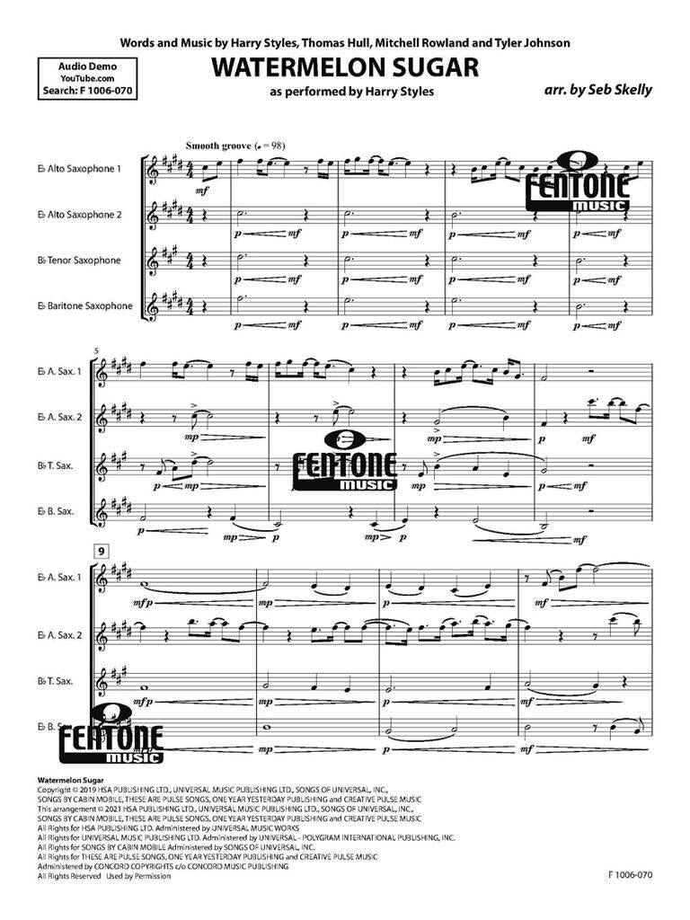 Watermelon Sugar saxofoon kwartet