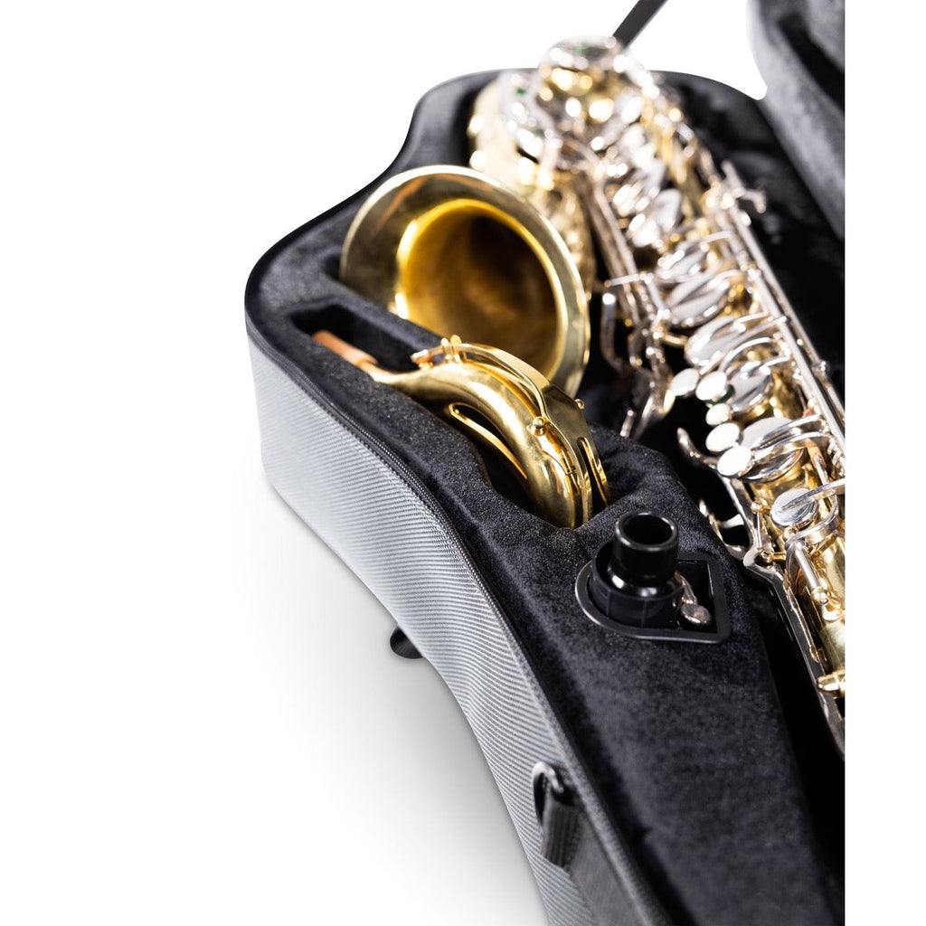 Detail van het interieur van de Gator Adagio tenorsax koffer