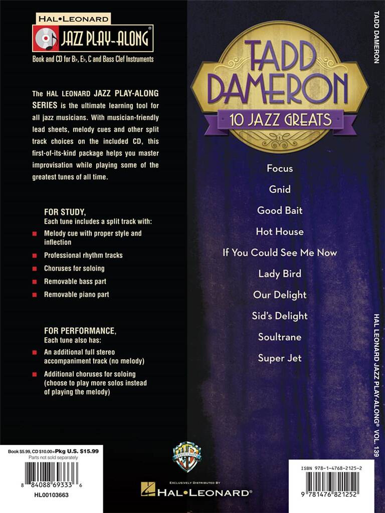 Jazz Play Along vol. 168: Tadd Dameron