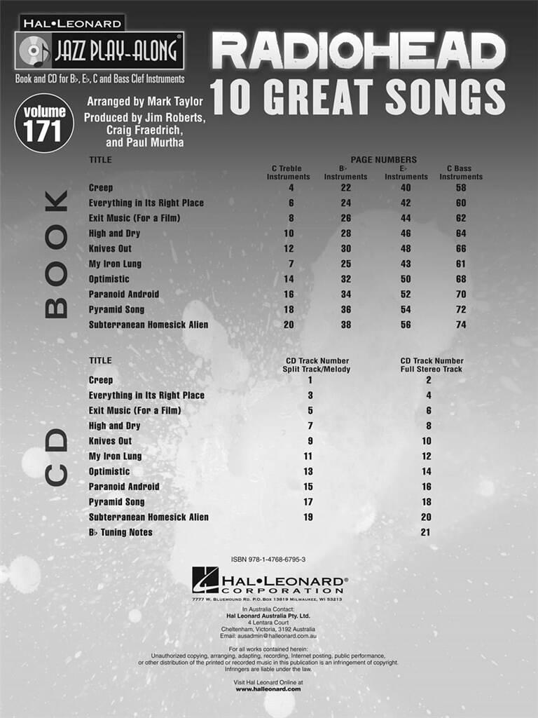 Jazz Play Along vol. 171: Radiohead