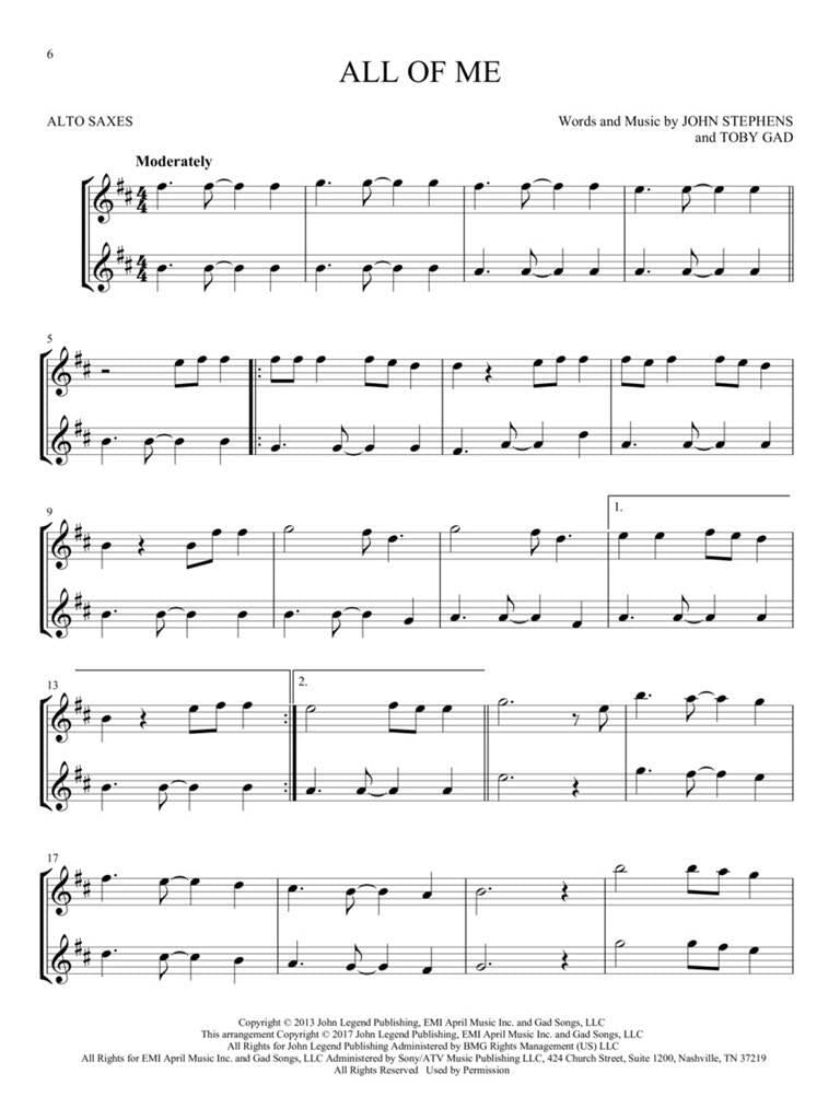 Easy Instrumental Duets: Hit Songs for Two Alto Saxophones