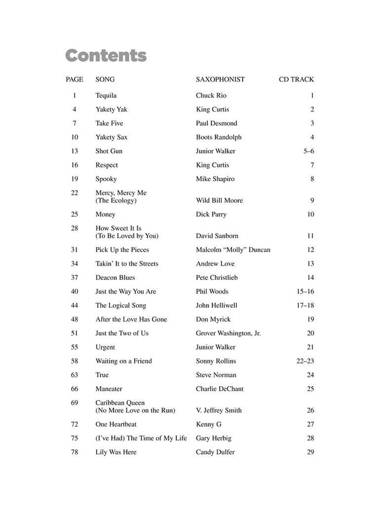 25 Great Sax Solos saxofoon