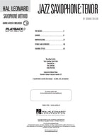 Hal Leonard Saxophone Method: Jazz Saxophone tenorsax
