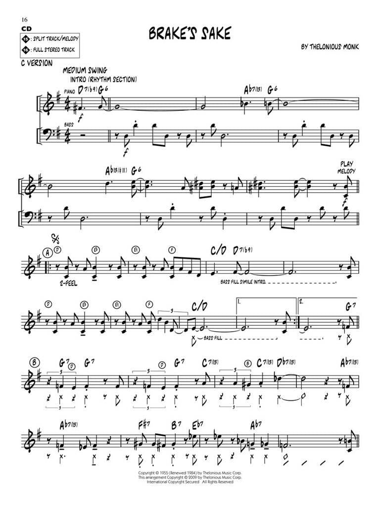 Jazz Play Along vol. 90: Thelonious Monk Classics