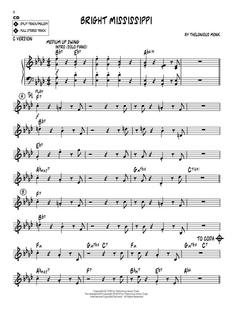 Jazz Play Along vol. 91: Thelonious Monk Favorites