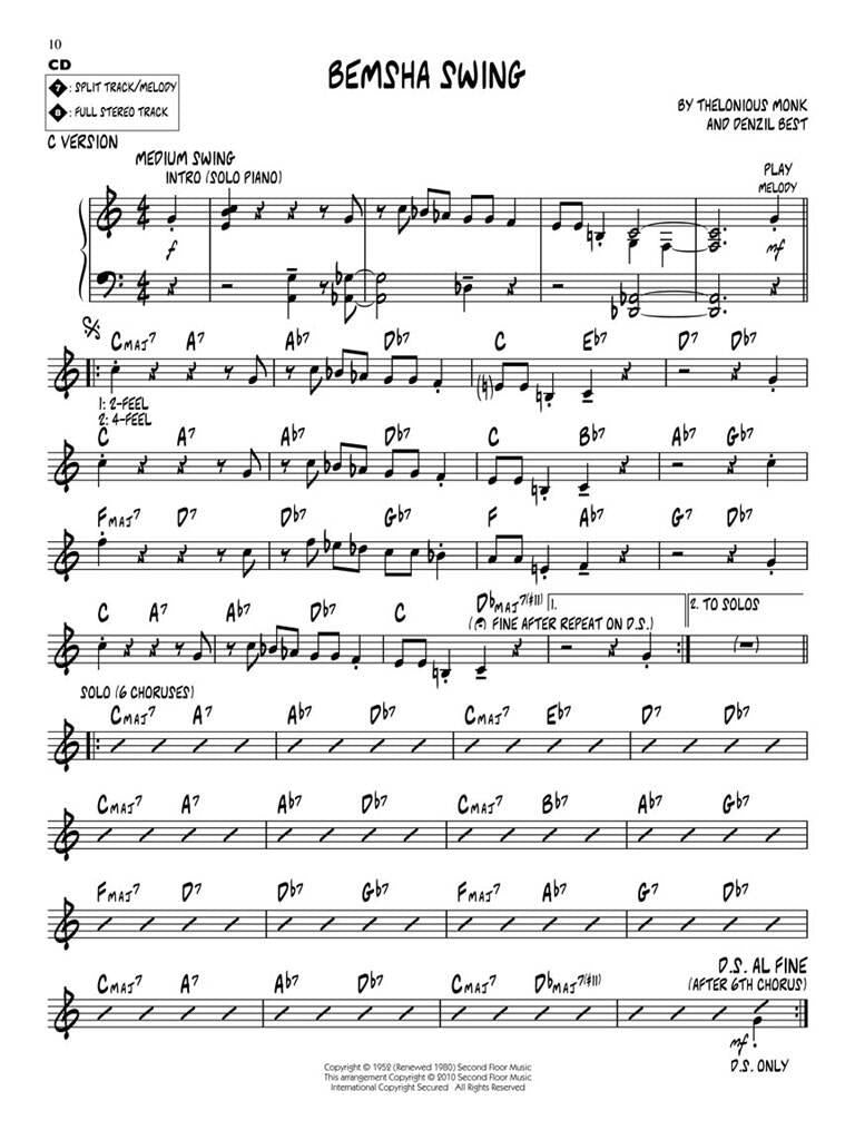 Jazz Play Along vol. 91: Thelonious Monk Favorites