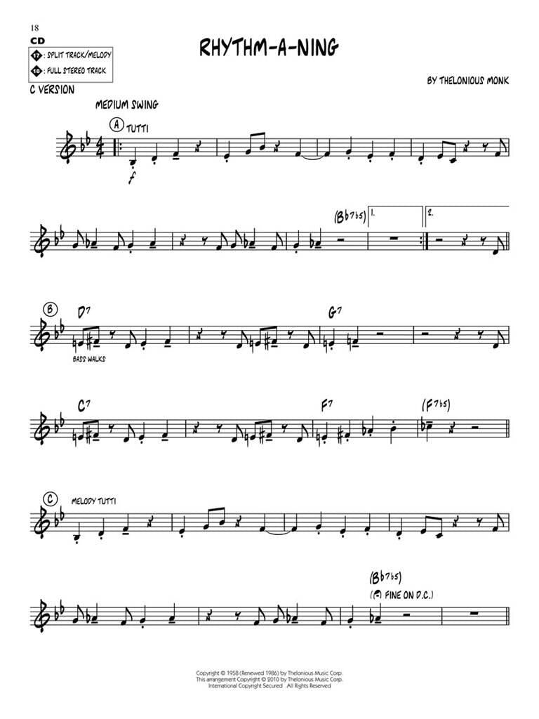 Jazz Play Along vol. 91: Thelonious Monk Favorites