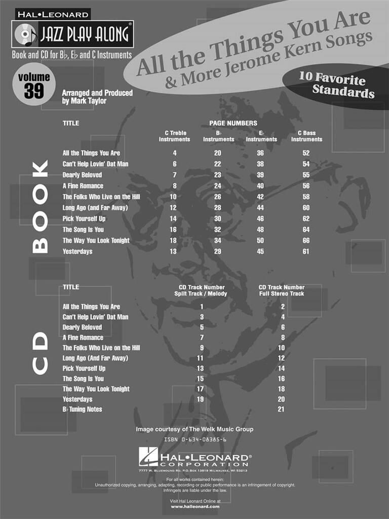 Jazz Play Along vol. 39: All The Things You Are & More