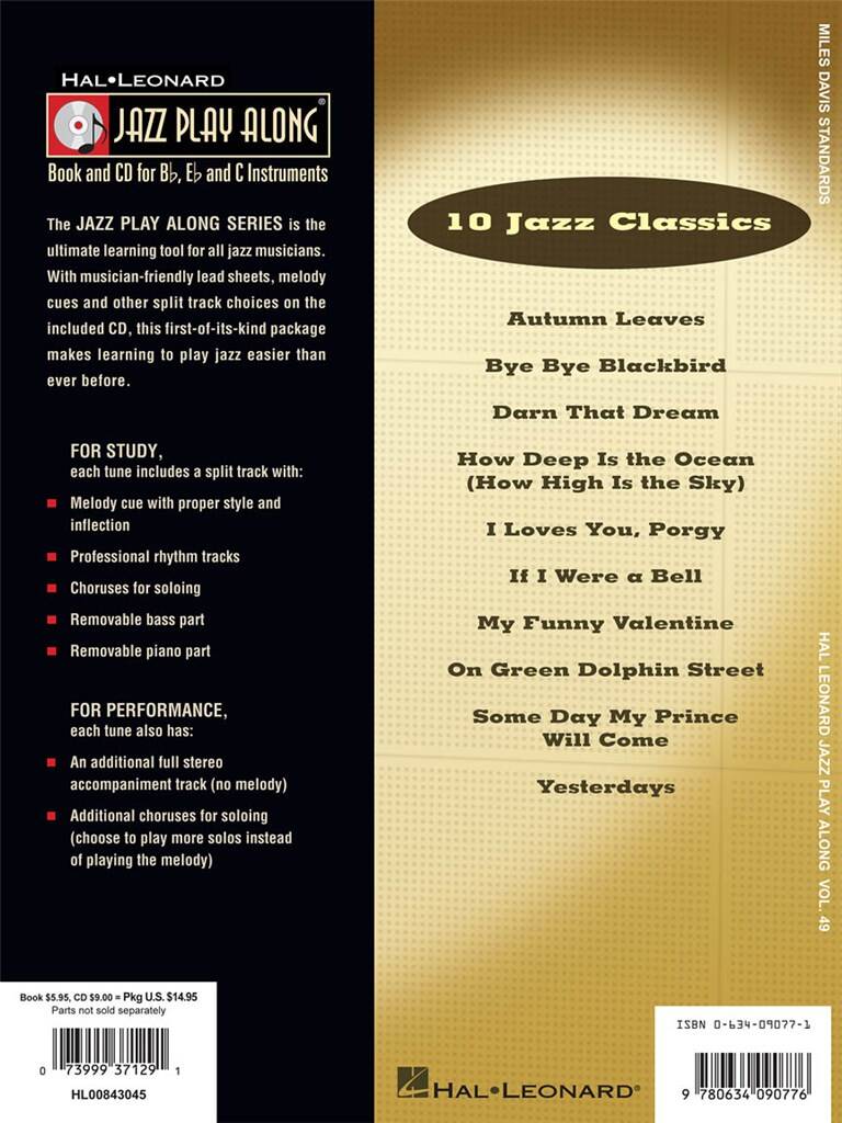 Jazz Play Along vol. 49: Miles Davis Standards
