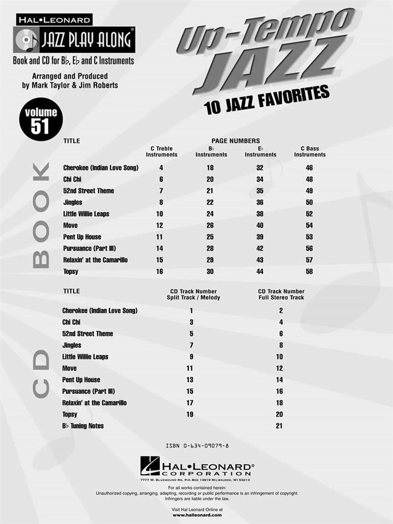 Jazz Play Along vol. 51: Up-Tempo Jazz