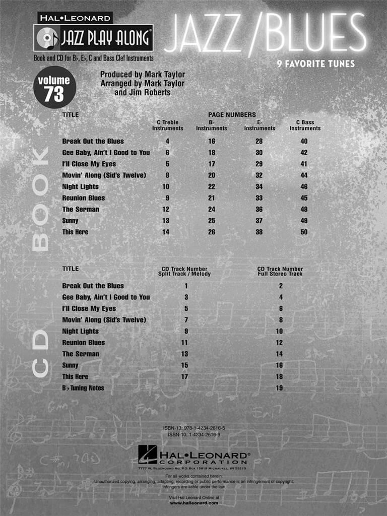 Jazz Play Along vol. 73: Jazz/Blues