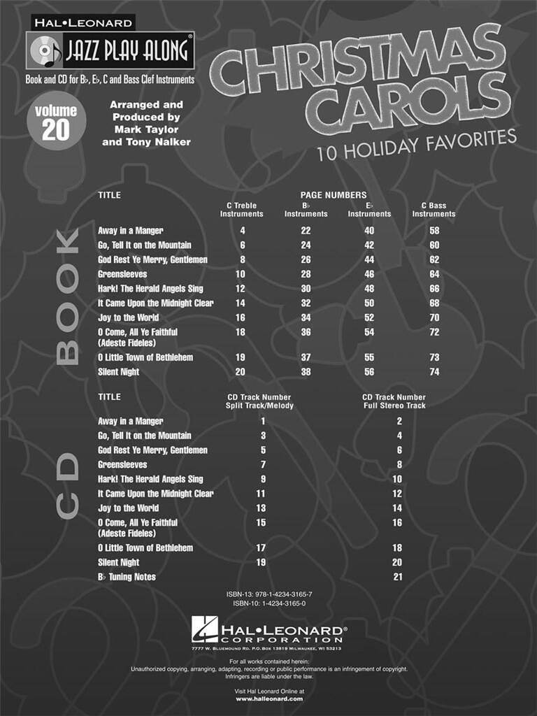 Jazz Play Along vol. 20: Christmas Carols