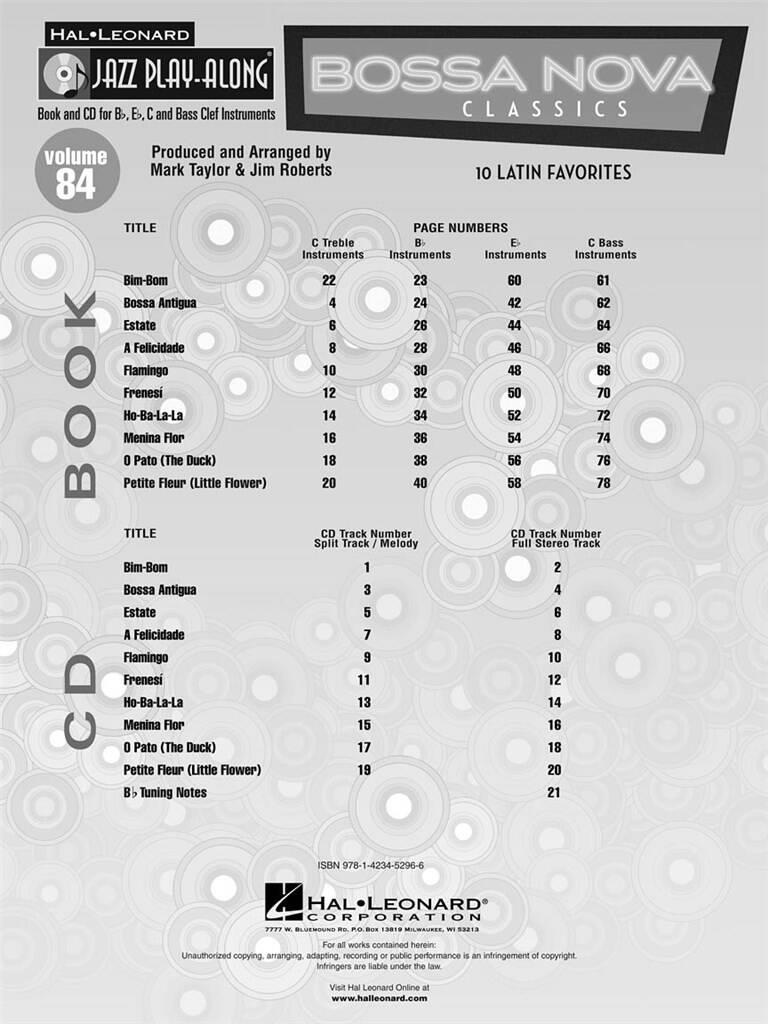 Jazz Play Along vol. 84: Bossa Nova Classics