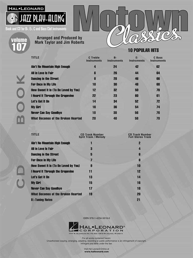 Jazz Play Along vol. 107: Motown Classics