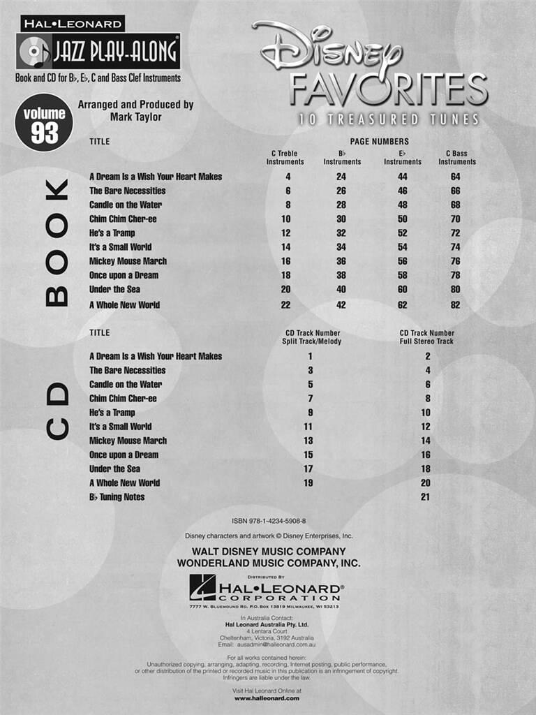 Jazz Play Along vol. 93: Disney Favorites