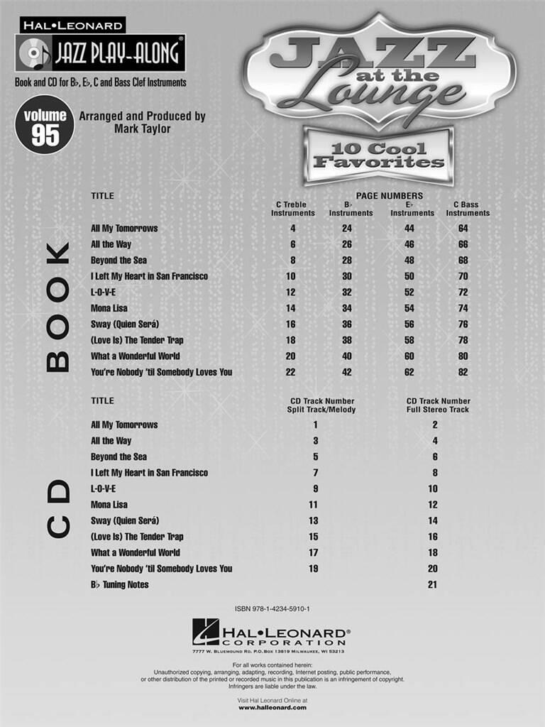 Jazz Play Along vol. 95: Jazz at the Lounge