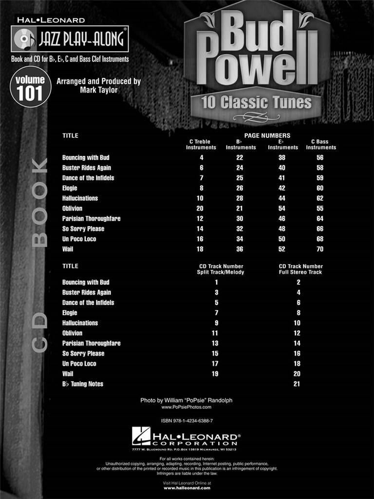 Jazz Play Along vol. 101: Bud Powell