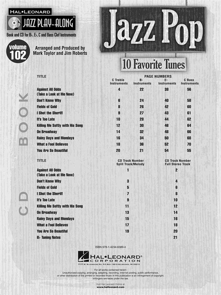 Jazz Play Along vol. 102: Jazz Pop