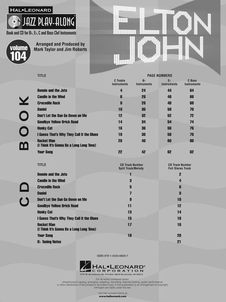 Jazz Play Along vol. 104: Elton John