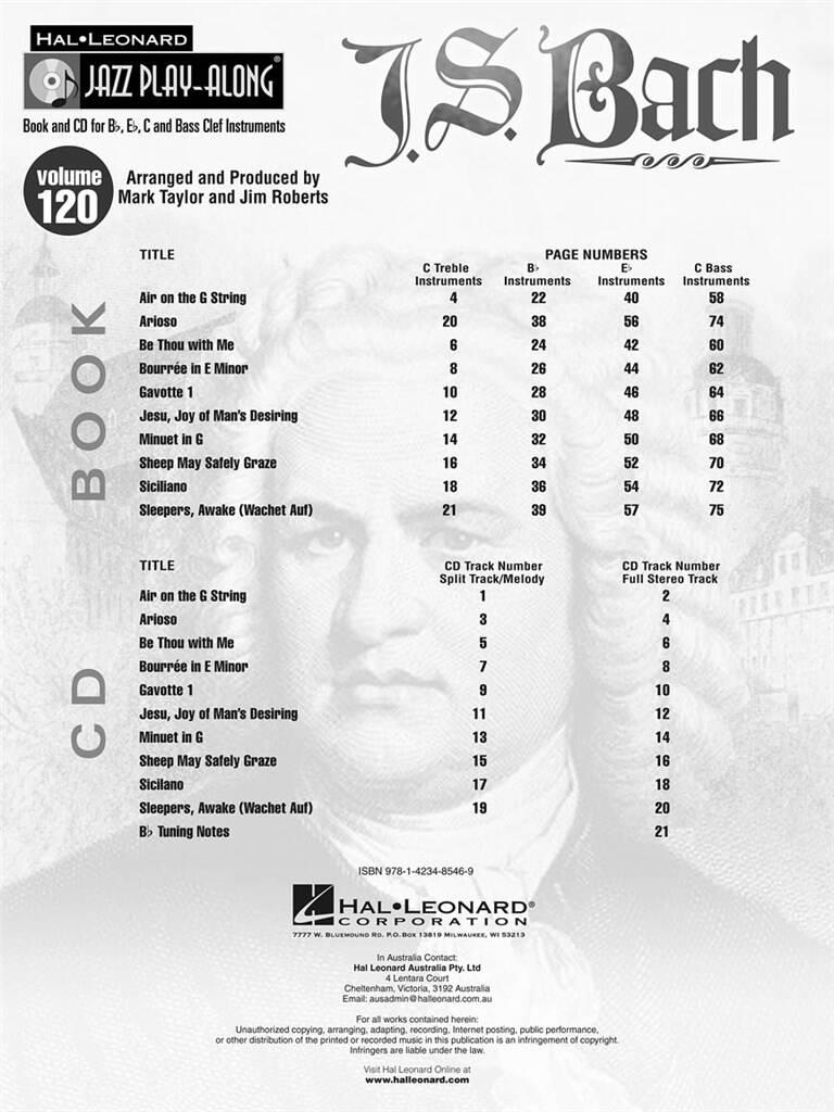 Jazz Play Along vol. 120: J. S. Bach