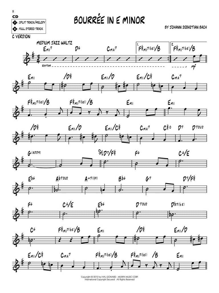 Jazz Play Along vol. 120: J. S. Bach