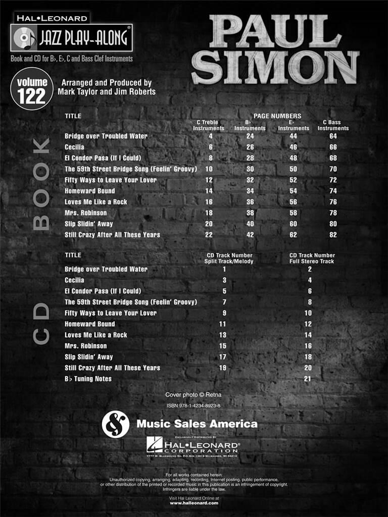 Jazz Play Along vol. 122: Paul Simon