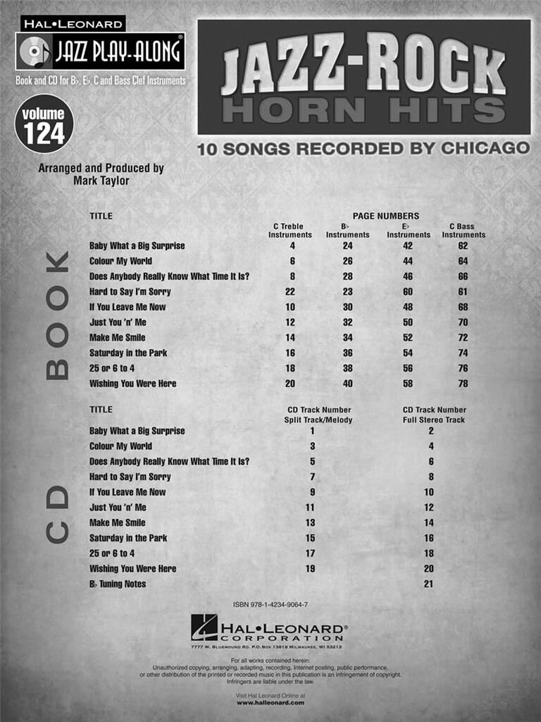 Jazz Play Along vol. 124: Jazz-Rock Horn Hits