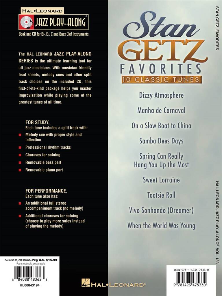 Jazz Play Along vol. 133: Stan Getz - Favorites