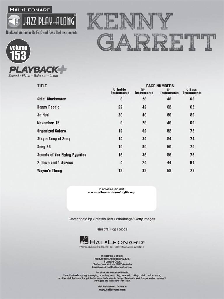 Jazz Play Along vol. 153: Kenny Garrett