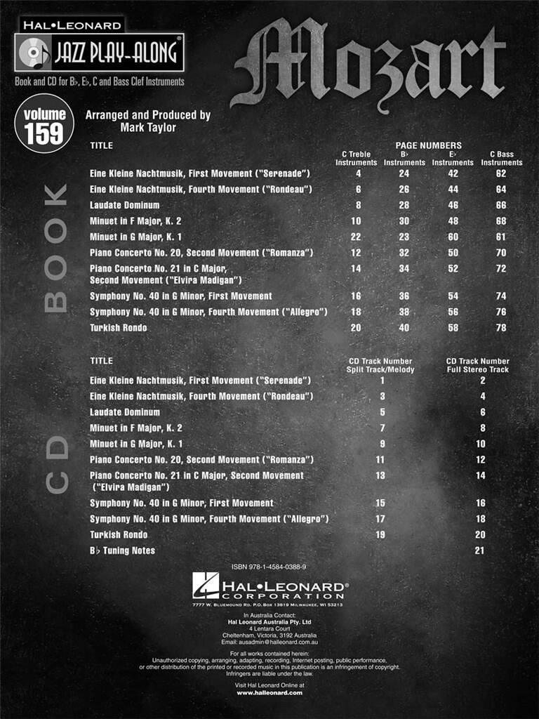 Jazz Play Along vol. 159: Mozart