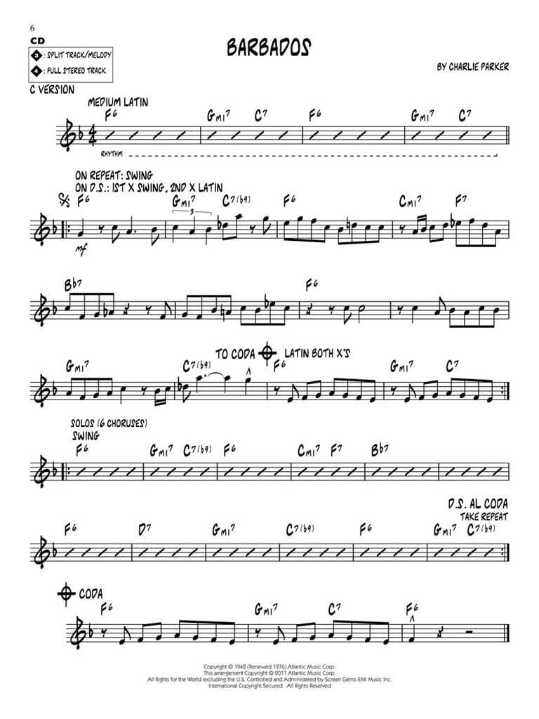 Jazz Play Along vol. 142: Charlie Parker Gems