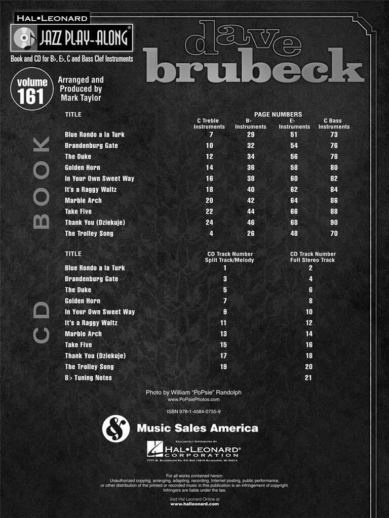 Jazz Play Along vol. 161: Dave Brubeck
