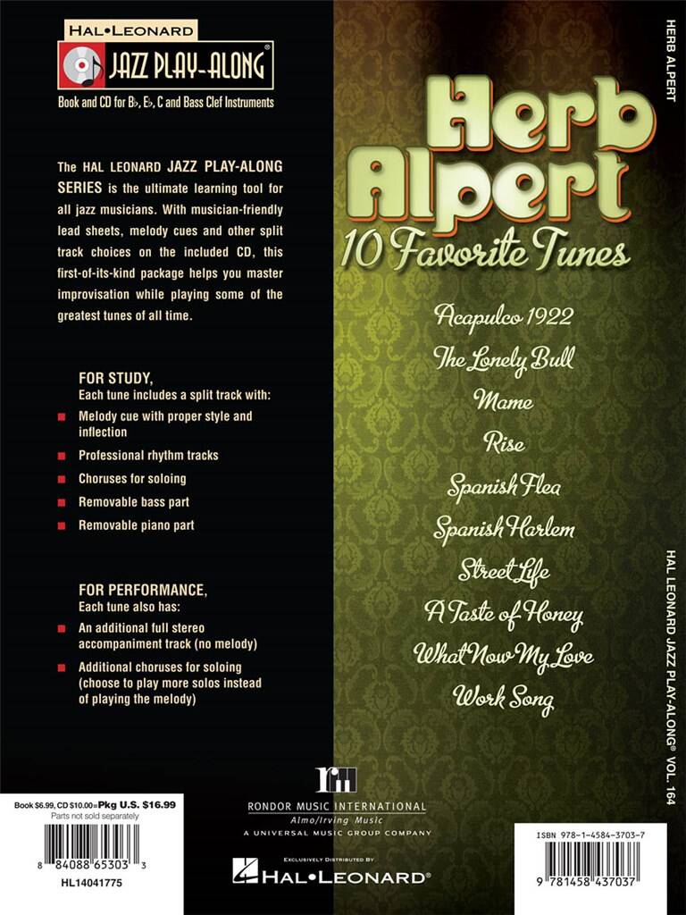 Jazz Play Along vol. 164: Herb Alpert